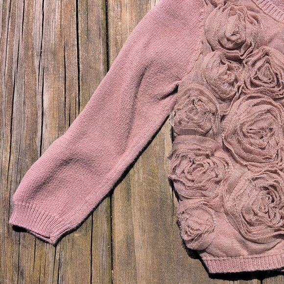 Baby Gap 18-24 Months Brown Rose Ruffle Button Front Cardigan - Picture 4 of 8